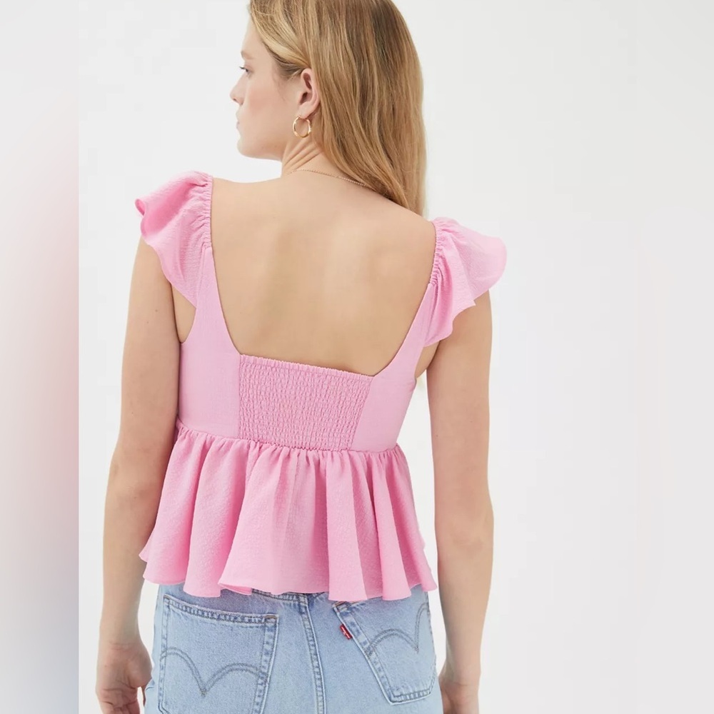UO Sierra Key Hole Babydoll Top - Picture 2 of 10